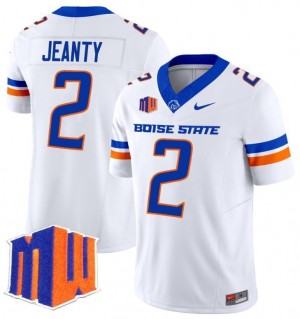 Nike Ashton Jeanty Boise State Broncos No.2 - White Men Football Jersey