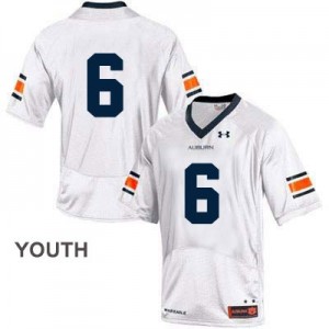 Under Armour Auburn Tigers No.6 College - White - Youth Football Jersey