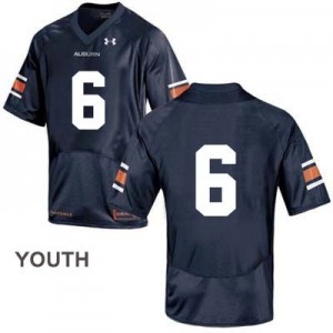 Under Armour Auburn Tigers No.6 College - Youth - Blue Football Jersey