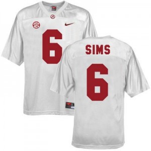 Nike Blake Sims Alabama Crimson Tide No.6 - White Football Jersey