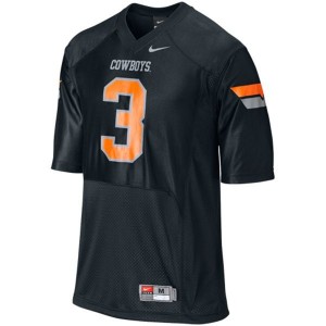 Nike Brandon Weeden Oklahoma State Cowboys No.3 - Black Football Jersey