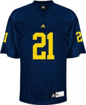 Adida Desmond Howard UMich Wolverines No.21 - Navy Blue Football Jersey