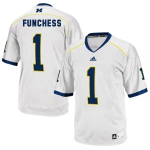 Adida Devin Funchess UMich Wolverines No.1 - White Football Jersey
