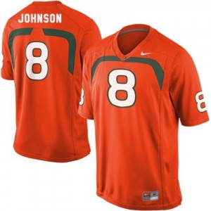 Nike Duke Johnson U of M Hurricanes No.8 - Orange Football Jersey