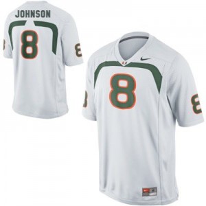 Nike Duke Johnson U of M Hurricanes No.8 Youth - White Football Jersey