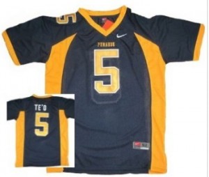 Nike Manti Te'o Punahou High School(Honolulu) No.5 Blue Football Jersey