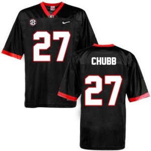 Nike Nick Chubb Georgia Bulldogs No.27 - Black Football Jersey