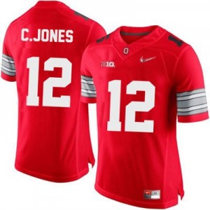 Nike Cardale Jones OSU No.12 Diamond Quest Playoff - Scarlet Red Football Jersey