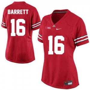 Nike J.T. Barrett Ohio State Buckeyes No.16 Women's - Red Football Jersey