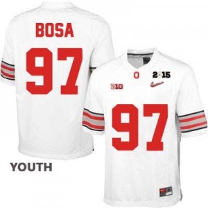 Nike Joey Bosa OSU No.97 Diamond Quest 2015 Patch College - White - Youth Football Jersey