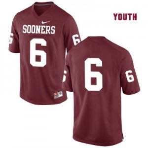 Nike Oklahoma Sooners No.6 Baker Mayfield Red (No Name) - Youth Football Jersey