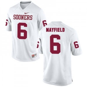 Nike Oklahoma Sooners No.6 Baker Mayfield White Football Jersey