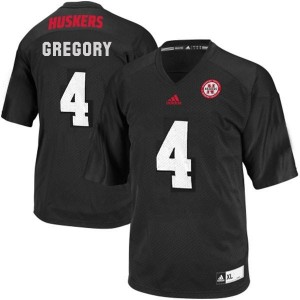 Adida Randy Gregory Nebraska Cornhuskers No.4 - Black Football Jersey