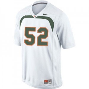 Nike Ray Lewis U of M Hurricanes No.52 Youth - White Football Jersey
