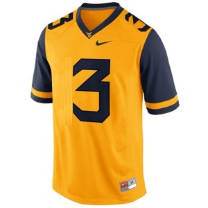 Nike Stedman Bailey West Virginia Mountaineers No.3 - Gold Football Jersey