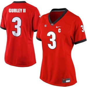 Nike Todd Gurley Georgia Bulldogs No.3 Women - Red Football Jersey