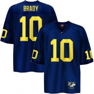 Nike Tom Brady UMich Wolverines No.10 - Navy Blue Football Jersey