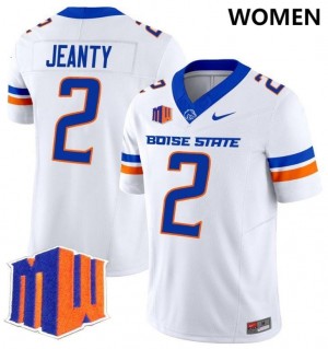 Nike Ashton Jeanty Boise State Broncos No.2 - White Women Football Jersey