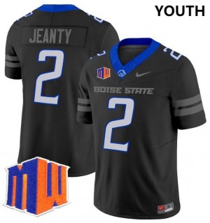Nike Ashton Jeanty Boise State Broncos No.2 - Black Youth(Kids) Football Jersey