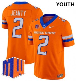 Nike Ashton Jeanty Boise State Broncos No.2 - Orange Youth(Kids) Football Jersey