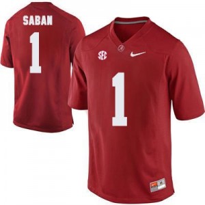 Nike Head Coach Nick Saban No.1 Red Alabama Crimson Tide Football Jersey