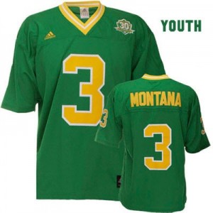 Adida Joe Montana Notre Dame Fighting Irish No.3 Youth - Green Football Jersey