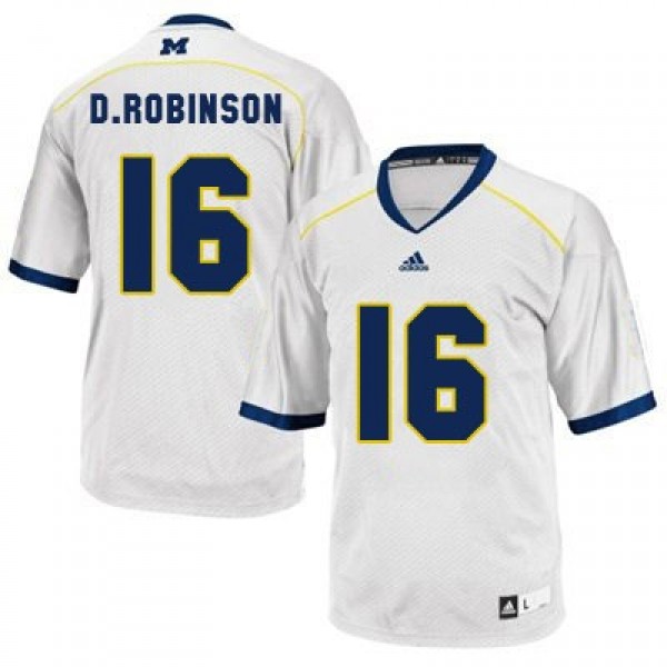 Adida Denard Robinson UMich Wolverines No.16 White Football Jersey