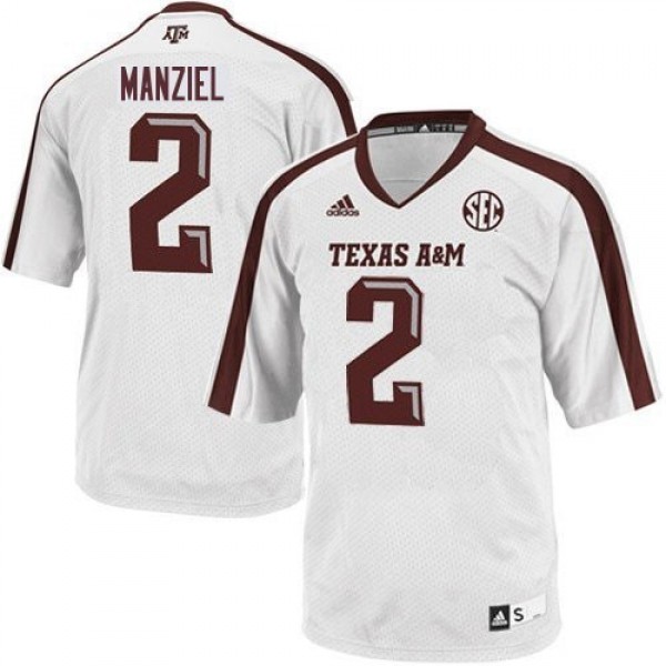 Adidas Johnny Manziel Texas A M Aggies No.2 White Football Jersey