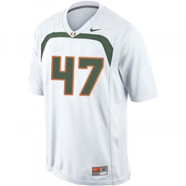 Nike Michael Irvin U of M Hurricanes No.47 White Football Jersey
