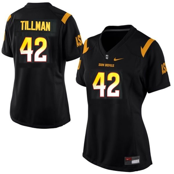 Pat Arizona State Sun Devils No.42 Women - Black Football Jersey