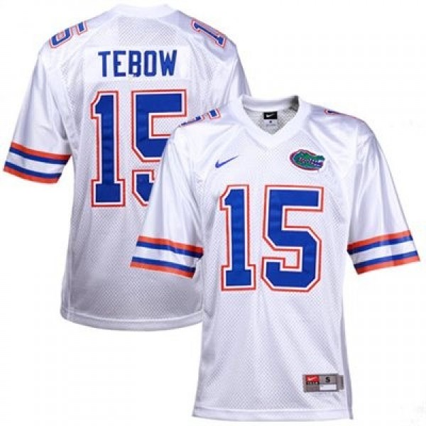Nike Tim Tebow Florida Gators No.15 White Football Jersey