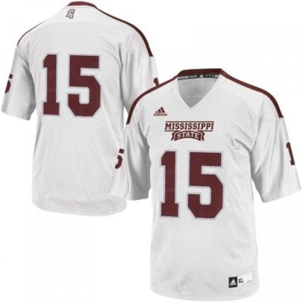 Adida Mississippi State Bulldogs No.15 Youth White Football Jersey